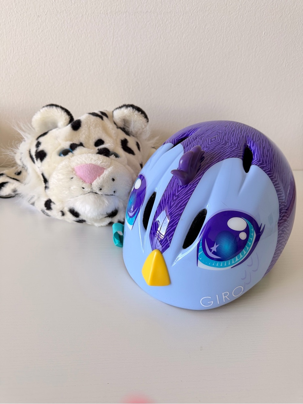Giro Kids Purple & Light Blue Bird Bike Helmet with extra cover Size S 52/55/5
